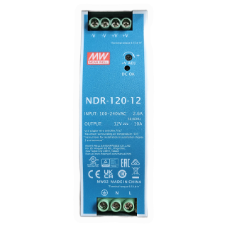 Schaltnetzteil auf Hutschiene, NDR-120-12 / 12 V/DC 10A 153W