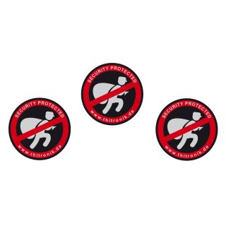 Thitronik Warnaufkleber "security protected" 3er Set