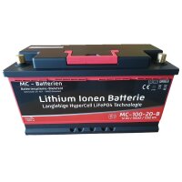 Lithium LiFePo4 Batterie 100Ah mit Bluetooth + 6AH f&uuml;r BMS +5 Jahre Garantie