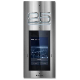 Edelstahl Gebürstet | Metzler SDM10H Türsprechanlage mit Kamera | Gesichtserkennung | Touch-Display | Hausnummer beleuchtet | Live-HD-Video | Ein- und Mehrfamilien