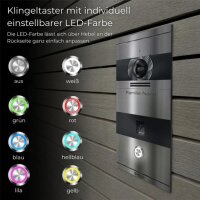 Metzler Niko Video-Türsprechanlage; Fingerprint; 1 Klingeltaster; Edelstahl
