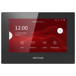 Metzler Intercom Innenstation Home, 7 Zoll Touchscreen, 2-Draht, schwarz