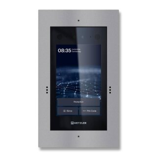 RAL 9016 Graualuminium | Metzler SDM10X Türsprechanlage mit Kamera | Gesichtserkennung | Touch-Display | Live-HD-Video | Ein- und Mehrfamilien