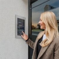 RAL 9016 Graualuminium | Metzler SDM10X T&uuml;rsprechanlage mit Kamera | Gesichtserkennung | Touch-Display | Live-HD-Video | Ein- und Mehrfamilien