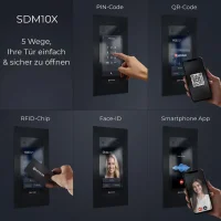 Metzler SDM10X Türsprechanlage mit Kamera | Gesichtserkennung | Touch-Display | Live-HD-Video | Ein- und Mehrfamilien | Tiefschwarz