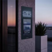 RAL 7016 Anthrazit | Metzler SDM10H Türsprechanlage mit Kamera | Gesichtserkennung | Touch-Display | Hausnummer beleuchtet | Live-HD-Video | Ein- und Mehrfamilien