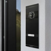 Metzler Neo VDM10 2.0 Video-Türsprechanlage mit austauschbarem Namensschild | 1 Klingeltaster | Tiefschwarz 9005