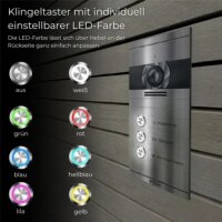 Metzler Colson VDM10 2.0 Mehrfamilien Video-Türsprechanlage | 3 Klingeltaster | Edelstahl gebürstet