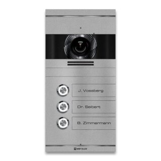 Metzler Colson VDM10 2.0 Mehrfamilien Video-Türsprechanlage | 3 Klingeltaster | RAL 9007 Graualuminium