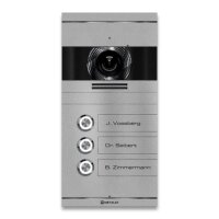 Metzler Colson VDM10 2.0 Mehrfamilien Video-T&uuml;rsprechanlage | 3 Klingeltaster | RAL 9007 Graualuminium