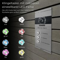 Metzler Colson VDM10 2.0 Mehrfamilien Video-Türsprechanlage | 3 Klingeltaster | RAL 9007 Graualuminium