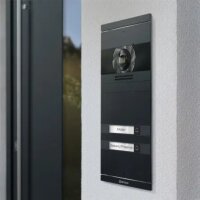 Metzler Neo VDM10 2.0 Video-Türsprechanlage mit austauschbarem Namensschild | 2 Klingeltaster | RAL 7016 Anthrazit