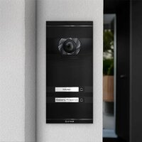 Metzler Neo VDM10 2.0 Video-Türsprechanlage mit austauschbarem Namensschild | 2 Klingeltaster | RAL 9005 Tiefschwarz