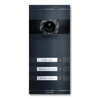 Metzler Neo VDM10 2.0 Video-Türsprechanlage mit austauschbarem Namensschild | 3 Klingeltaster | RAL 7016 Anthrazit