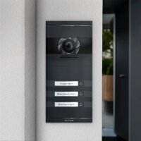 Metzler Neo VDM10 2.0 Video-Türsprechanlage mit austauschbarem Namensschild | 3 Klingeltaster | RAL 7016 Anthrazit