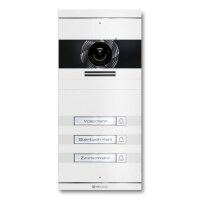 Metzler Neo VDM10 2.0 Video-T&uuml;rsprechanlage mit austauschbarem Namensschild | 3 Klingeltaster | RAL 9016 Verkerhswei&szlig;