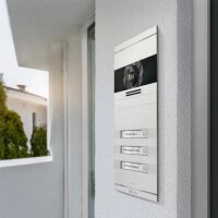Metzler Neo VDM10 2.0 Video-Türsprechanlage mit austauschbarem Namensschild | 3 Klingeltaster | RAL 9016 Verkerhsweiß