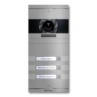 Metzler Neo VDM10 2.0 Video-T&uuml;rsprechanlage mit austauschbarem Namensschild | 3 Klingeltaster | RAL 9007 Graualuminium