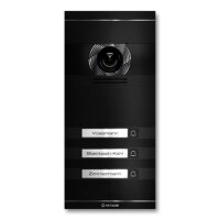 Metzler Neo VDM10 2.0 Video-T&uuml;rsprechanlage mit austauschbarem Namensschild | 3 Klingeltaster | RAL 9005 Tiefschwaz