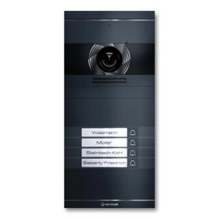 Metzler Neo VDM10 2.0 Video-Türsprechanlage mit austauschbarem Namensschild | 4 Klingeltaster | RAL 7016 Anthrazit