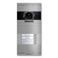 Metzler Neo VDM10 2.0 Video-T&uuml;rsprechanlage mit austauschbarem Namensschild | 4 Klingeltaster | RAL 9007 Graualuminium