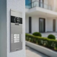 Metzler Neo VDM10 2.0 Video-Türsprechanlage mit austauschbarem Namensschild | 4 Klingeltaster | RAL 9007 Graualuminium