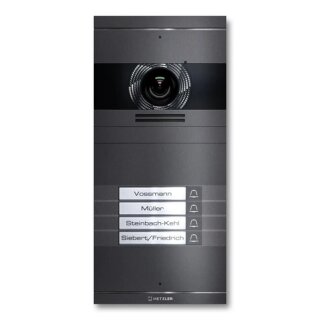 Metzler Neo VDM10 2.0 Video-Türsprechanlage mit austauschbarem Namensschild | 4 Klingeltaster | DB 703 Eisenglimmer
