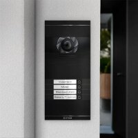 Metzler Neo VDM10 2.0 Video-Türsprechanlage mit austauschbarem Namensschild | 4 Klingeltaster | 9005 Tiefschwarz