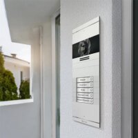 Metzler Neo VDM10 2.0 Video-Türsprechanlage mit austauschbarem Namensschild | 5 Klingeltaster | RAL 9016 Verkehrsweiß