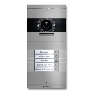 Metzler Neo VDM10 2.0 Video-Türsprechanlage mit austauschbarem Namensschild | 5 Klingeltaster | RAL 9007 Graualuminium