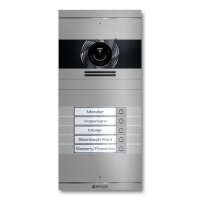 Metzler Neo VDM10 2.0 Video-T&uuml;rsprechanlage mit austauschbarem Namensschild | 5 Klingeltaster | RAL 9007 Graualuminium