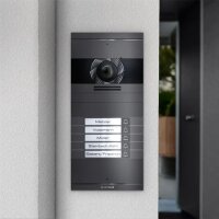 Metzler Neo VDM10 2.0 Video-Türsprechanlage mit austauschbarem Namensschild | 5 Klingeltaster | DB 703 Eisengimmer