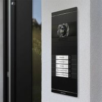 Metzler Neo VDM10 2.0 Video-Türsprechanlage mit austauschbarem Namensschild | 5 Klingeltaster | RAL 9005 Tiefschwarz