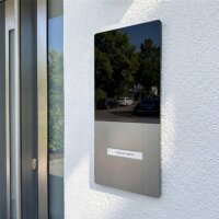 Metzler Maxior | XDM10 PRO Video-Türsprechanlage | Graualuminium mit austauschbarem Namensschild | 2-Draht-BUS | 1 Klingeltaster