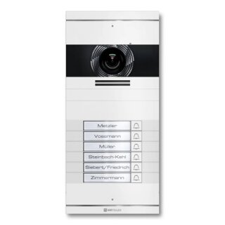 Metzler Neo VDM10 2.0 Video-Türsprechanlage mit austauschbarem Namensschild | 6 Klingeltaster | RAL 9016 Verkehrsweiß