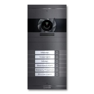 Metzler Neo VDM10 2.0 Video-Türsprechanlage mit austauschbarem Namensschild | 6 Klingeltaster | DB 703 Eisenglimmer