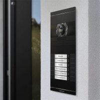 Metzler Neo VDM10 2.0 Video-Türsprechanlage mit austauschbarem Namensschild | 6 Klingeltaster | RAL 9005 Tiefschwaz