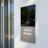 Metzler Maxior | XDM10 PRO Video-Türsprechanlage | Graualuminium mit austauschbarem Namensschild | 2-Draht-BUS | 2 Klingeltaster