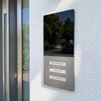 Metzler Maxior | XDM10 PRO Video-Türsprechanlage | Graualuminium mit austauschbarem Namensschild | 2-Draht-BUS | 3 Klingeltaster