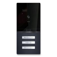 Metzler Maxior | XDM10 PRO Video-Türsprechanlage | RAL 7016 Anthrazit mit austauschbarem Namensschild | 2-Draht-BUS | 3 Klingeltaster