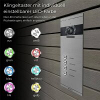Metzler Colson VDM10 2.0 Mehrfamilien Video-Türsprechanlage | 4 Klingeltaster | RAL 9007 Graualuminium