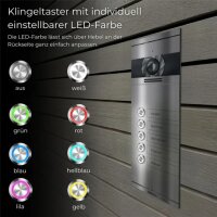 Metzler Colson VDM10 2.0 Mehrfamilien Video-Türsprechanlage | 5 Klingeltaster | Edelstahl gebürstet