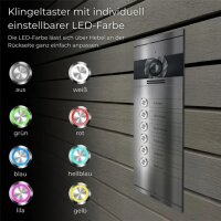 Metzler Colson VDM10 2.0 Mehrfamilien Video-Türsprechanlage | 6 Klingeltaster | Edelstahl gebürstet