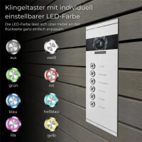 Metzler Colson VDM10 2.0 Mehrfamilien Video-Türsprechanlage | 6 Klingeltaster | RAL 9016 Verkehrsweiß