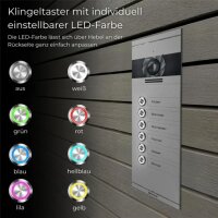 Metzler Colson VDM10 2.0 Mehrfamilien Video-Türsprechanlage | 6 Klingeltaster | RAL 9007 Graualuminium