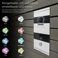 Metzler Niko Video-Türsprechanlage; Fingerprint; 1 Klingeltaster; RAL 9016 Verkehrsweiß