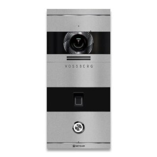 Metzler Niko Video-Türsprechanlage; Fingerprint; 1 Klingeltaster; RAL 9007 Graualuminium
