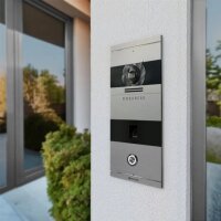 Metzler Niko Video-Türsprechanlage; Fingerprint; 1 Klingeltaster; RAL 9007 Graualuminium