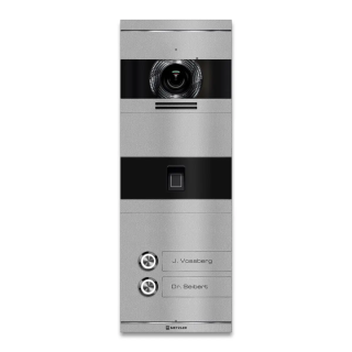 Metzler Niko Video-Türsprechanlage; Fingerprint; 2 Klingeltaster; RAL 9007 Graualuminium