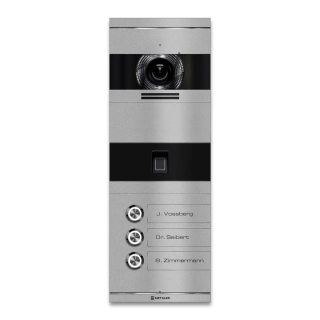 Metzler Niko | VDM10 2.0 Video-Türsprechanlage | mit Fingerprint | 3 Klingeltaster | RAL 9007 Graualuminium